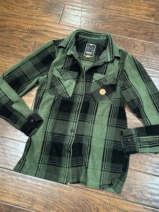 ThirtyTwo Other - ThirtyTwo Reststop Polar Fleece Repel‎ Shirt Forest Green Plaid